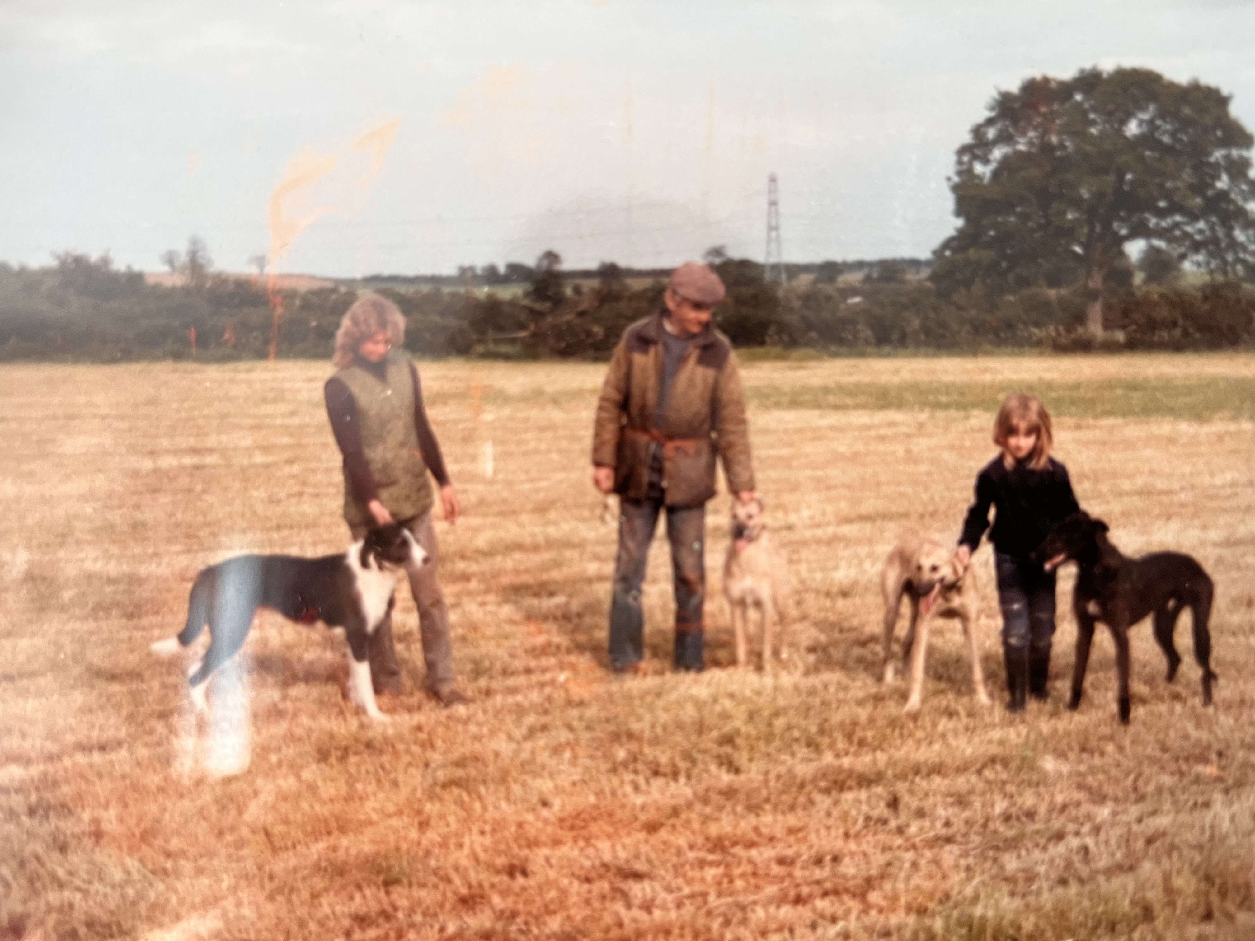 Young Maggie with family and dogs on the Yorkshire farm